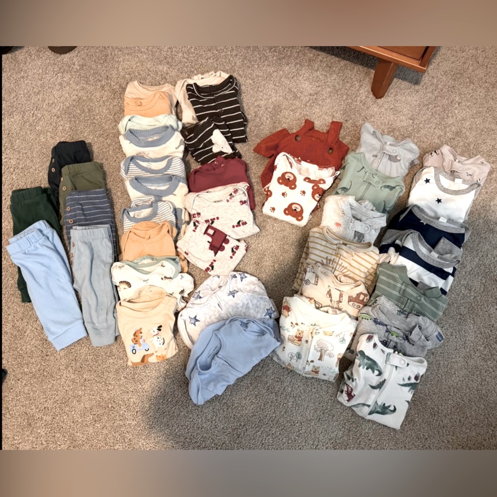 0-3 months—Mixed Baby Clothes Bundle - Neutral & Earth Tones